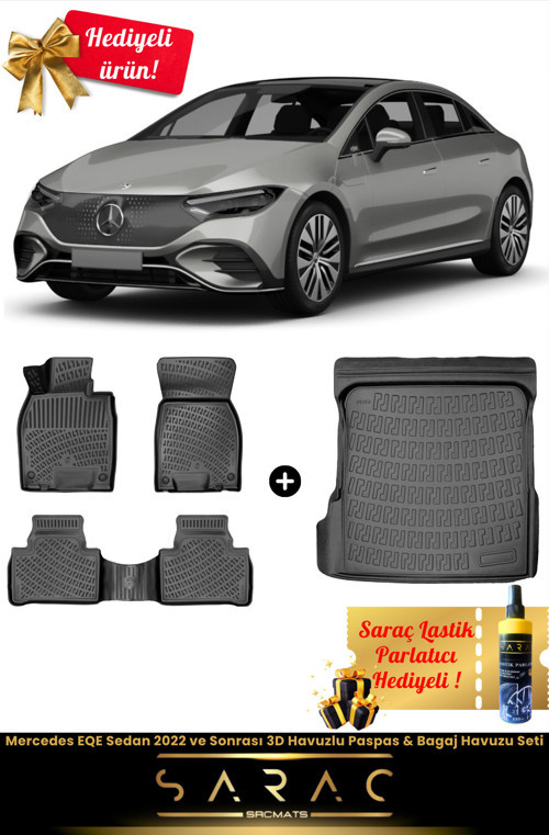 Mercedes Eqe Sedan 2022 Ve Sonrası Araca Özel 3D Havuzlu Paspas & Bagaj Havuzu Seti+(Hediyeli!)