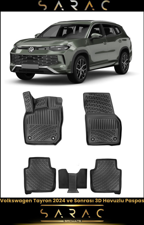 Volkswagen Tayron 2025 Model Araca Özel 3D Havuzlu Paspas
