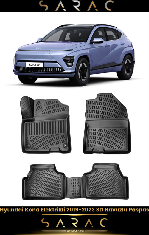 Hyundai Kona Elektrikli 2023 Model Araca Özel 3D Havuzlu Paspas
