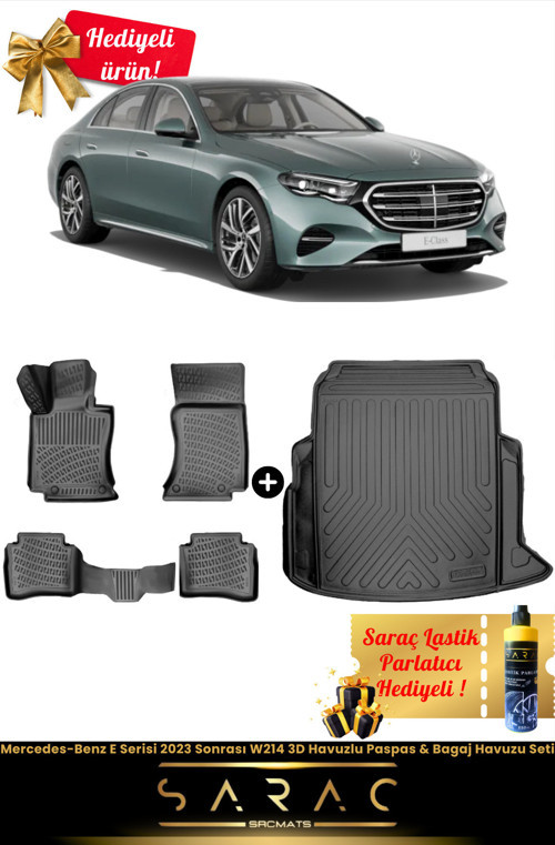 Mercedes-Benz E Serisi 2023 Sonrası W214 3D Havuzlu Paspas & Bagaj Havuzu Seti+(Hediyeli!)