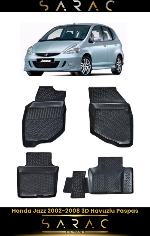 Honda Jazz 2003 Model Araca Özel 3D Havuzlu Paspas