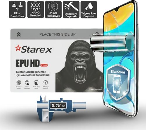 General Mobile GM8 GO Nano Ekran Koruyucu Ultra İnce EPU - 0.18 mm MAT STAREX