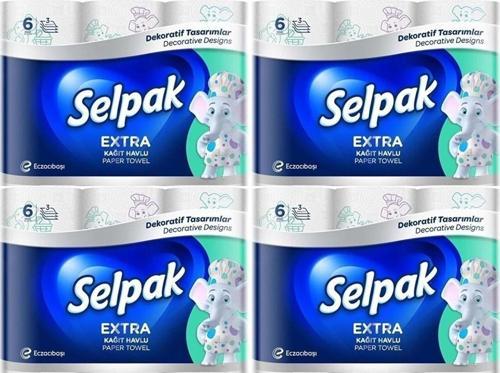 Kağıt Havlu (3 KATLI) 24 Lü Set Extra Desenli (4PK*6)