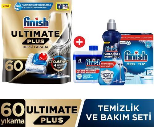 Ultimate Plus 60 Kapsül Bulaşık Makinesi Tableti + Temizlik ve Bakım Seti