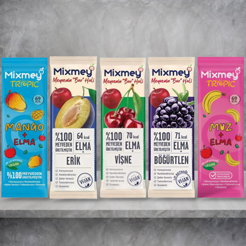 Meyve Barı Böğürtlen/Vişne/Erik/Muz+Elma/Mango+Elma 20 gr x 5 Adet