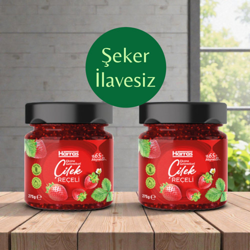 Şeker İlavesiz %65 Çilekli Reçel 275 g x 2 Adet