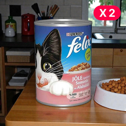 Somonlu ve Alabalıklı Konserve Kedi Maması 400 gr. 2 li