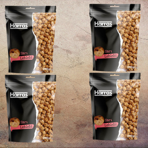 YERLİ GELENEKSEL ÇİFTE KAVRULMUŞ SARI LEBLEBİ 200 GR X 4 ADET