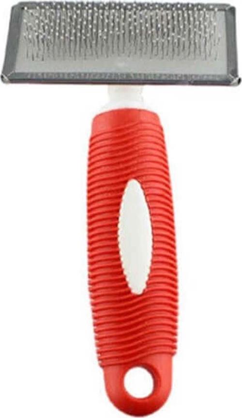 Kedi ve Köpek Bakım Fırçası Medium 16x9 Cm Kırmızı