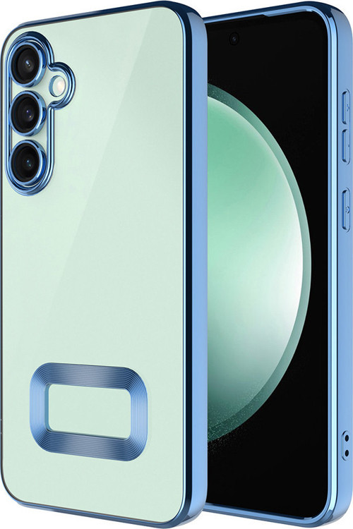 Galaxy S25 FE Kılıf Kamera Korumalı Logo Gösteren Zore Omega Kapak - Mavi