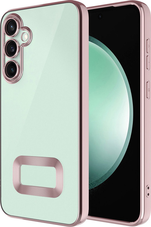 Galaxy S25 FE Kılıf Kamera Korumalı Logo Gösteren Zore Omega Kapak - Rose Gold
