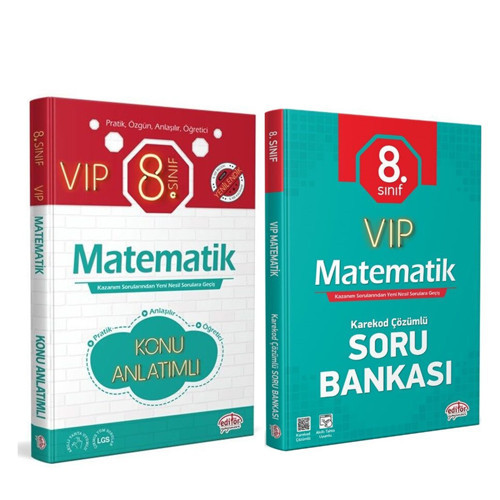 Editör Yayınları 8. Sınıf Matematik VIP Hızlı Konu ve Soru Seti 2 Kitap