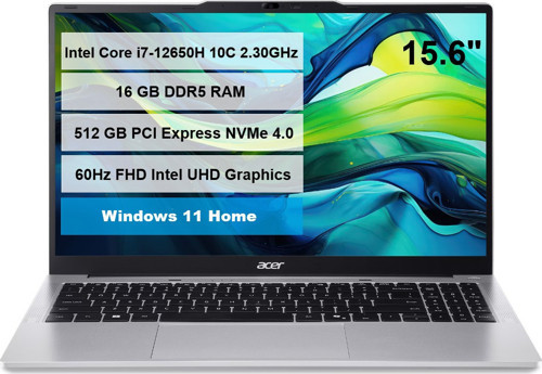 Aspire Lite AL15-71P-75E7 Intel Core i7-12650H 16GB DDR5 512GB M.2 SSD 15.6" FHD 60Hz Windows11 Home