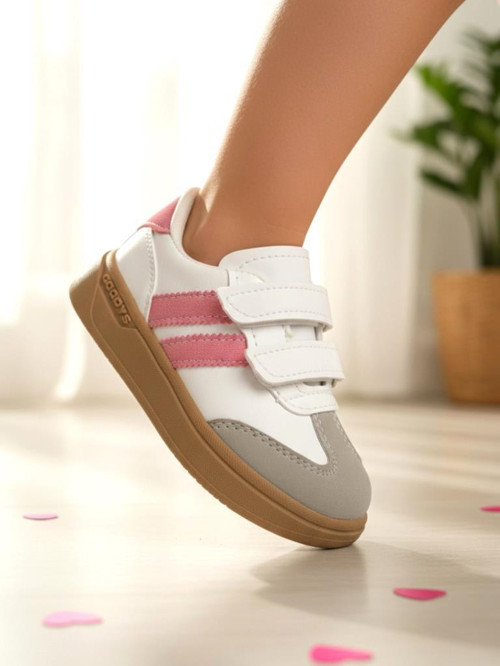 Unisex Çocuk Cırtlı Hafif Kaymaz Taban Işıklı Spor Ayakkabı Sneaker