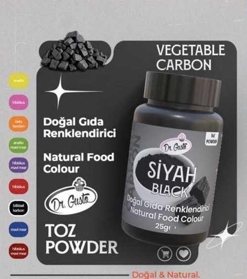 DOĞAL TOZ GIDA BOYASI DR.GUSTO 25 GR SİYAH
