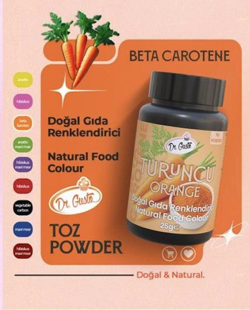 DOĞAL TOZ GIDA BOYASI DR.GUSTO 25 GR TURUNCU