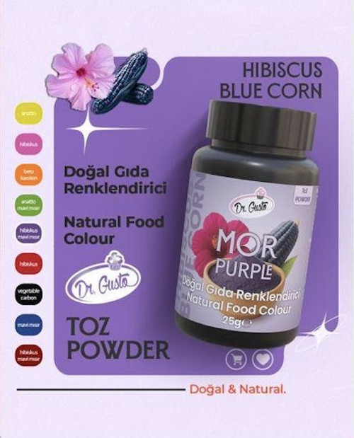 DOĞAL TOZ GIDA BOYASI DR.GUSTO 25 GR MOR