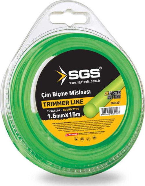 Çim Biçme Tırpan Misinası - Yuvarlak - 1.6 mm. - 15 mt.