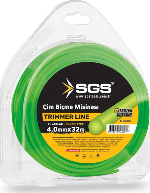 Çim Biçme Tırpan Misinası - Yuvarlak - 4.0 mm. - 32 mt.