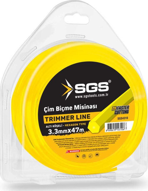 Çim Biçme Tırpan Misinası - Altıgen - 3.3 mm. - 47 mt.