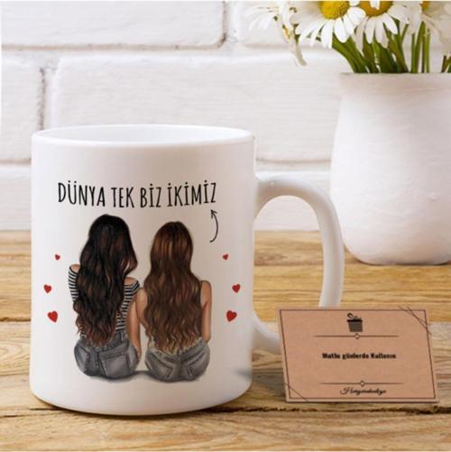 Arkadaşa Hediye Bff Kupa Bardak (2 Taraflı Baskı)