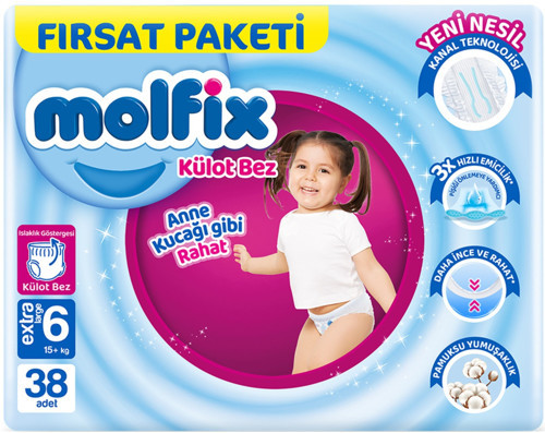 Külot Bebek Bezi Beden:6 (15+KG) Extra Large 38 Adet Fırsat Pk