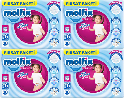 Külot Bebek Bezi Beden:6 (15+KG) Extra Large 152 Adet Avantaj Fırsat Pk