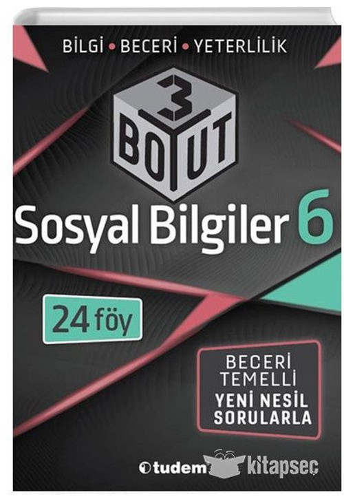 TUDEM 6. Sınıf Sosyal Bilgiler 3 Boyut Yeni Nesil Sorularla Soru Bankası.