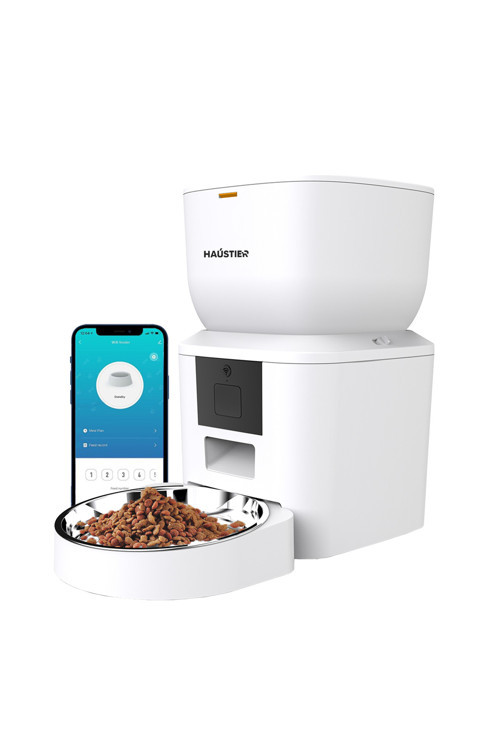 QQ023 Akıllı Kedi Köpek Mama Kabı, Tuya App-Wifi Uzaktan Kontrol, 4lt Hazne, Metal Kase