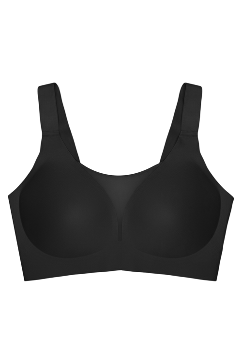 Seamless Bra - Forme | Siyah Lazer Kesim Dikişsiz Toparlayıcı Büyük Tüllü Beden Kadın Sütyen