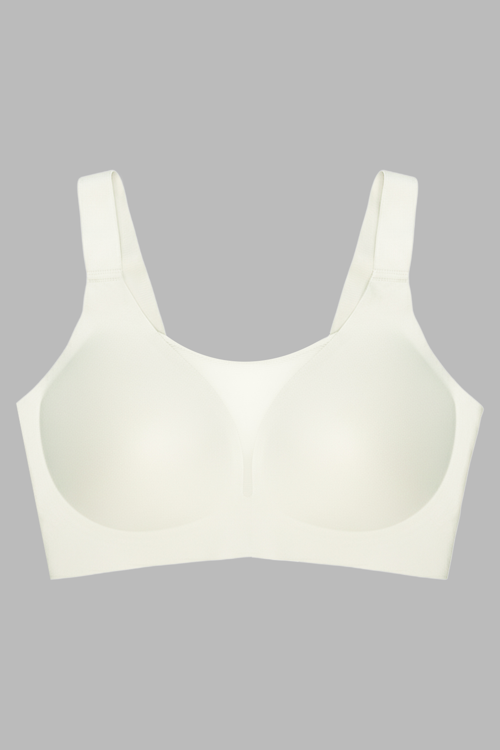Seamless Bra - Forme | Krem Lazer Kesim Dikişsiz Toparlayıcı Büyük Tüllü Beden Kadın Sütyen