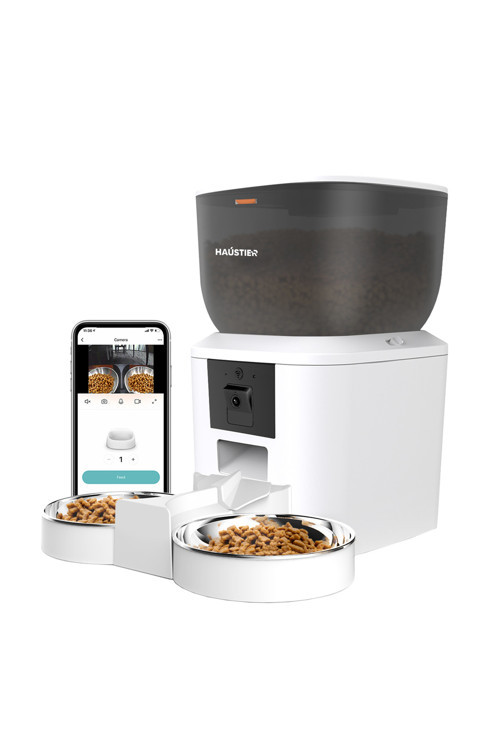 QQ029-DUAL Kameralı 1080P Gece Görüş, Akıllı Otomatik Kedi Mama Kabı, 2.4ghz/5ghz, 4lt, Metal Kase