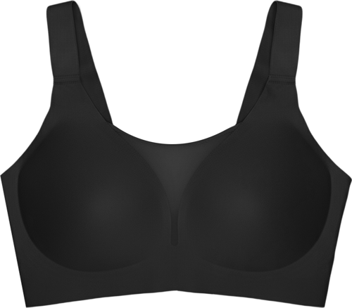 Seamless Bra - Forme | Siyah Lazer Kesim Dikişsiz Toparlayıcı Büyük Tüllü Beden Kadın Sütyen