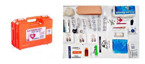İlk Yardım Çantası Araç Ev İlk Yardım Seti Taşınabilir Ecza Dolabı İçi Dolu