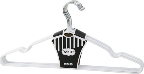 BEYAZ 10PCS SİLİKON KAPLAMALI METAL ELBİSE ASKISI 40CM (2818)
