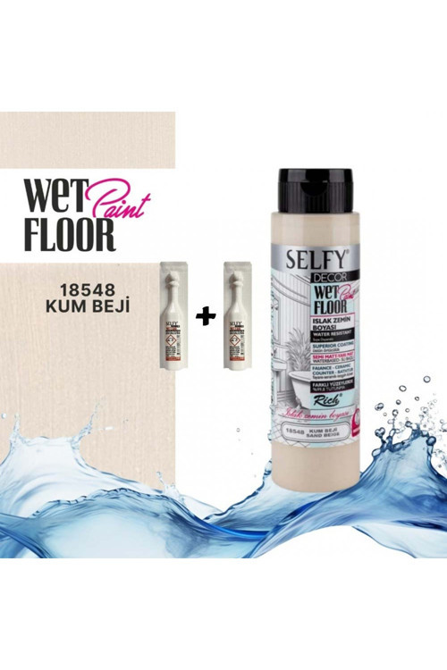 SELFY DECOR ISLAK ZEMİN BOYASI 500 CC KUM BEJİ +2 ADET KATALİZÖR