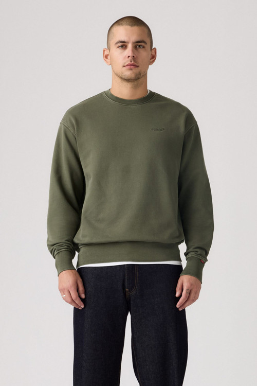 Erkek Authentic Crew Kambaba Yeşil Sweatshirt-A9244-0044