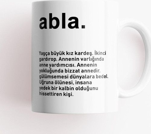 Lügat Kelime Anlamlı Tasarımlı Baskılı Kupa Bardak