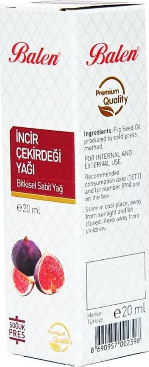 İncir Çekirdeği Yağı 20 ML Soğuk Pres Sıkım Doğal Saf Cam