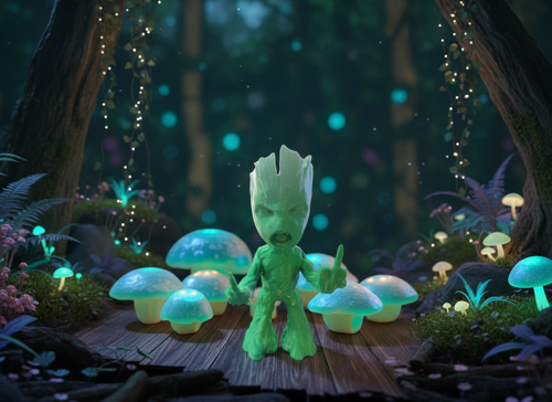 3D Baskı Yeşil Groot Figürü – 17 cm – PLA