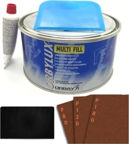 Polyester Çelik Macun 500 Gram Set+3 Adet Zımpara