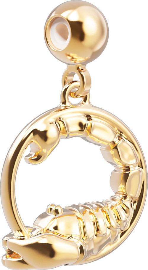 18 Ayar Altın Kaplama Charm - Akrep Burcu