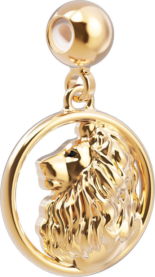 18 Ayar Altın Kaplama Charm - Aslan Burcu