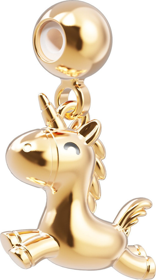 18 Ayar Altın Kaplama Charm - Unicorn