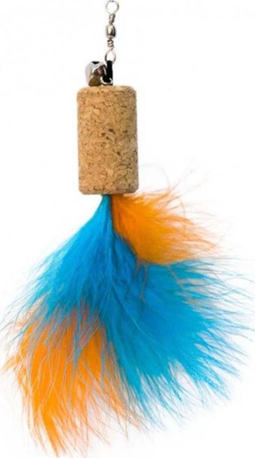 Tüylü Çıngıraklı Mantar Kedi Oyuncağı Mavi 4x2.2 Cm