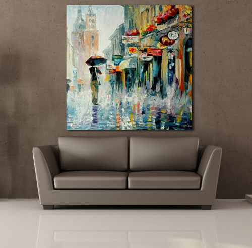 YAĞMUR TEMALI KANVAS TABLO 180x180cm