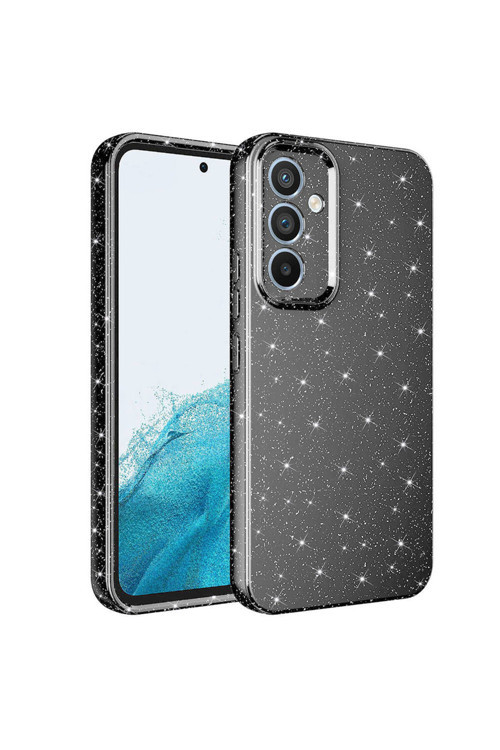 Galaxy A14 Kılıf Kamera Korumalı Simli Lüks Klfs Koton Kapak - Gri