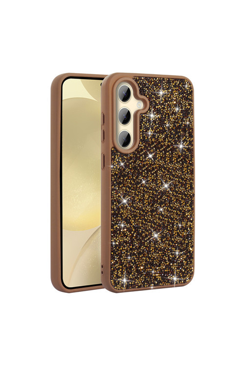Galaxy A25 Kılıf Parlak Taşlı Tasarım Klfs Pırlanta Kapak - Gold