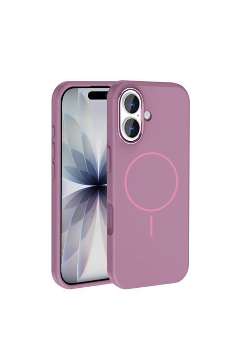 İphone 17 Kılıf M-Safe Şarj Özellikli Metal Kamera Çerçeveli Zore Edi Silikon Kapak - Mor