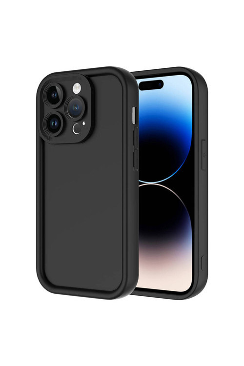 İphone 14 Pro Max Kılıf Kamera Korumalı Klfs Ananas Kapak - Siyah